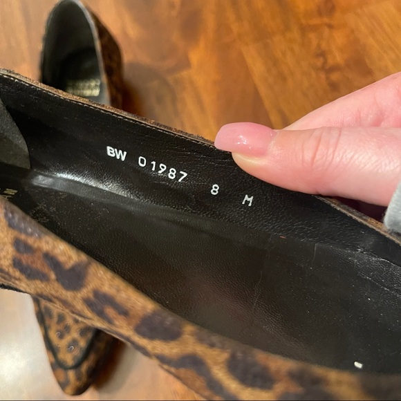 Stuart Weitzman Pointed Leopard Print Flats - Picture 8 of 8